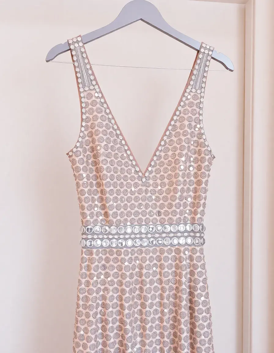 Vestido de lentejuelas plateado para fiesta