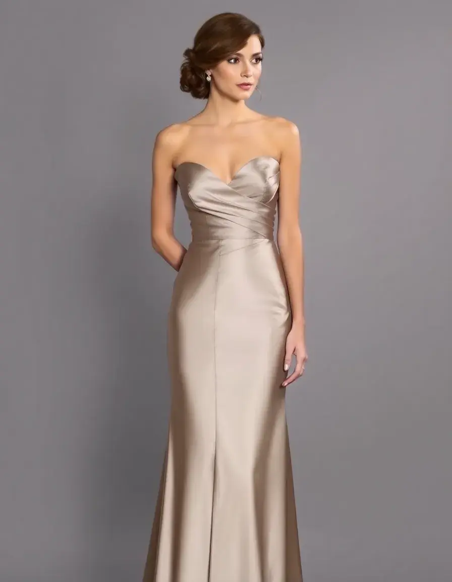 Vestido de satén elegante para madrina