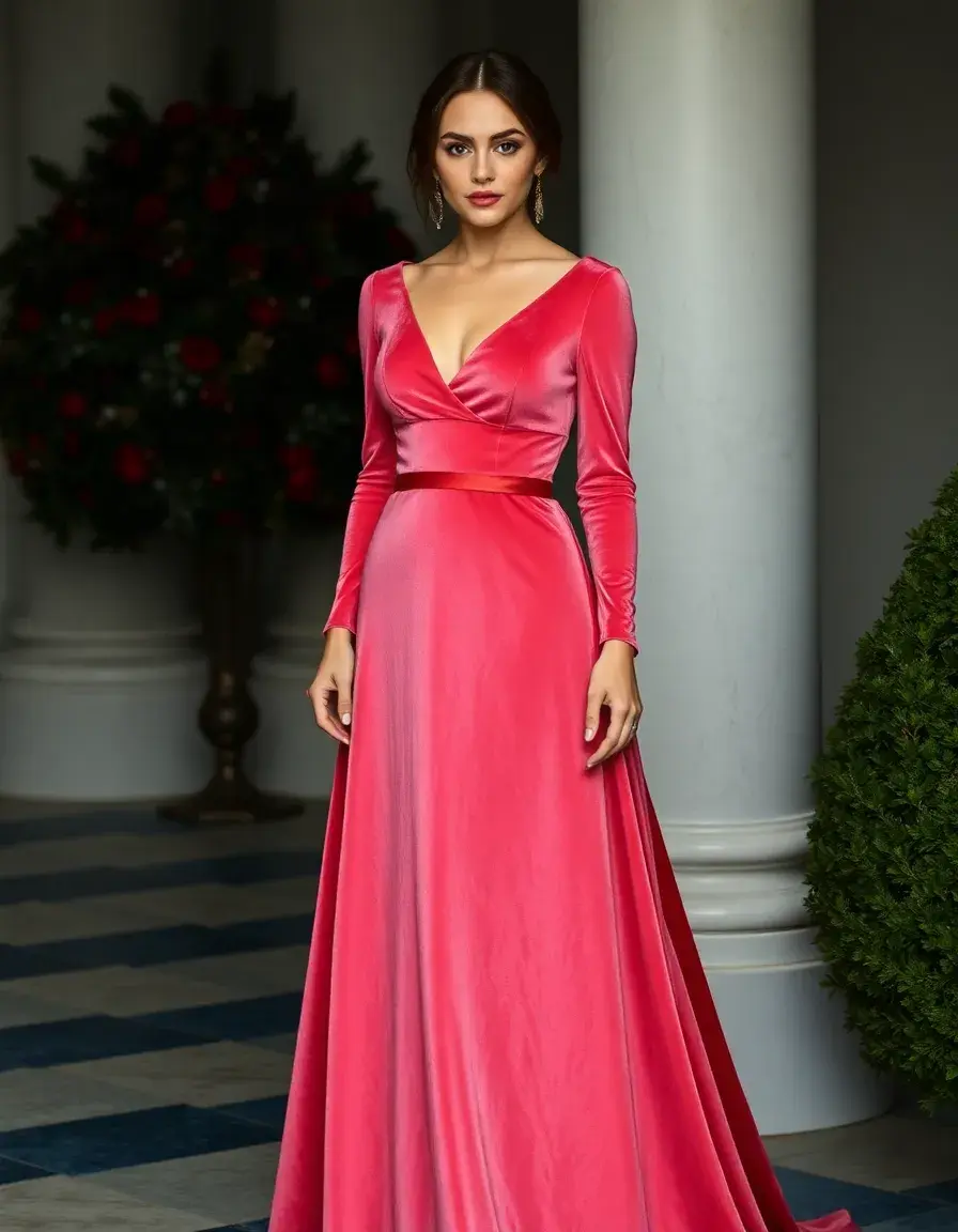 Vestido de terciopelo para madrina de invierno