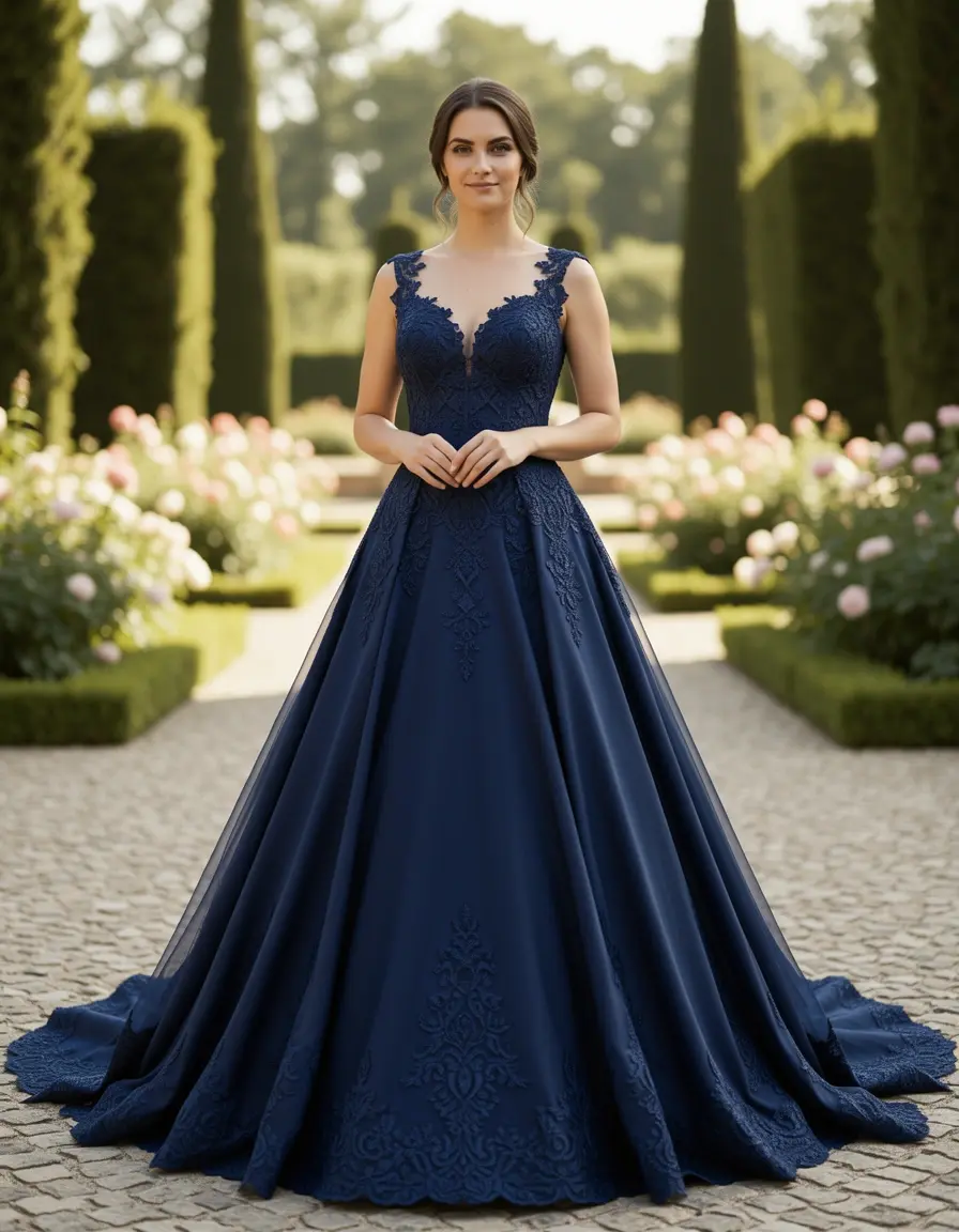 Vestidos madrina boda azul marino elegante
