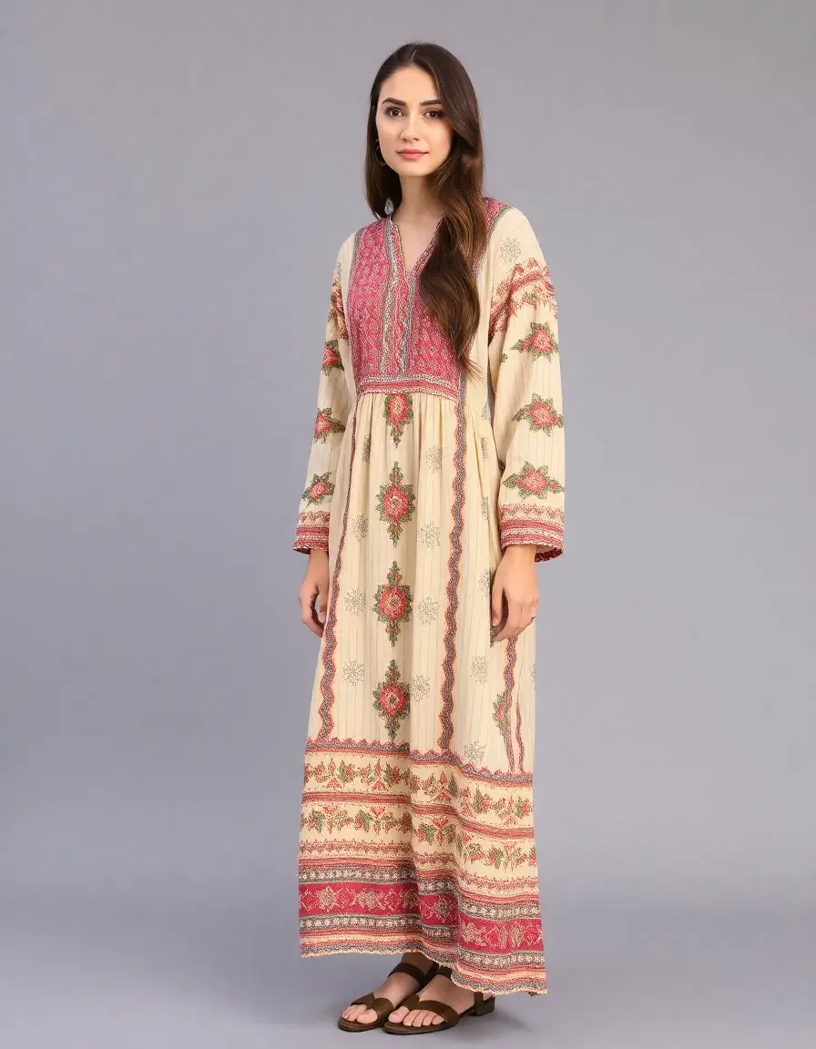 Boho Long Sleeve Dress estilo bohemio