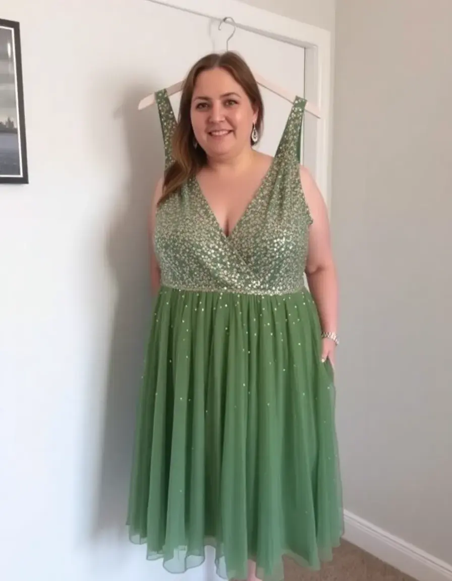 Vestido de fiesta brillante para tallas grandes