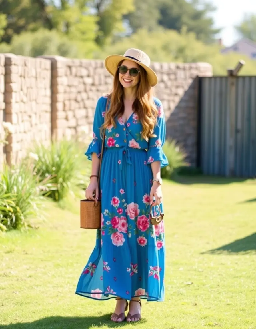 Boho Chic Floral Dress midi