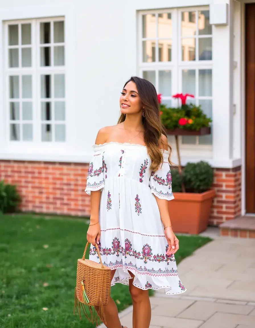 Boho Chic Off-Shoulder vestido