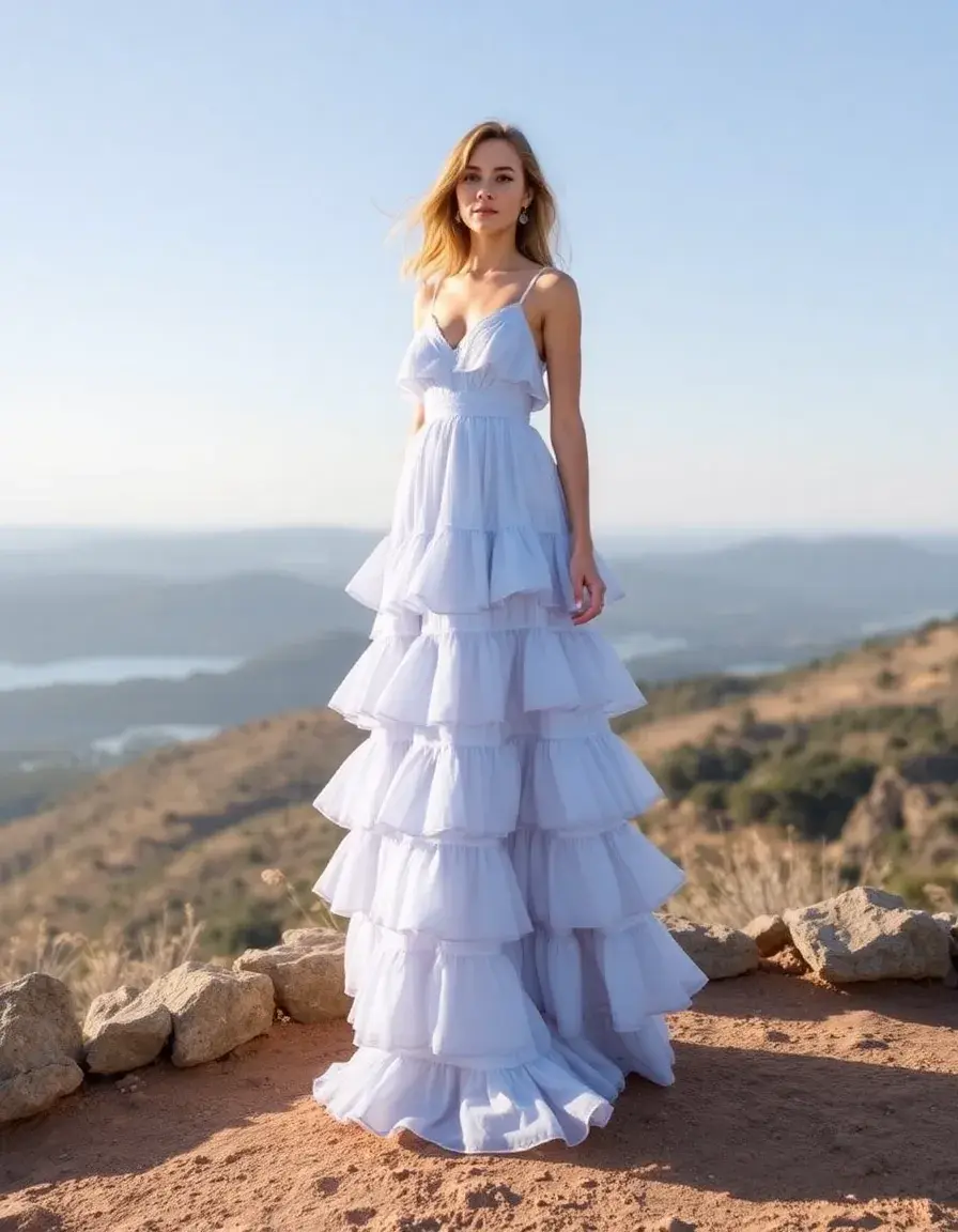 Boho Chic Tiered Dress con volantes