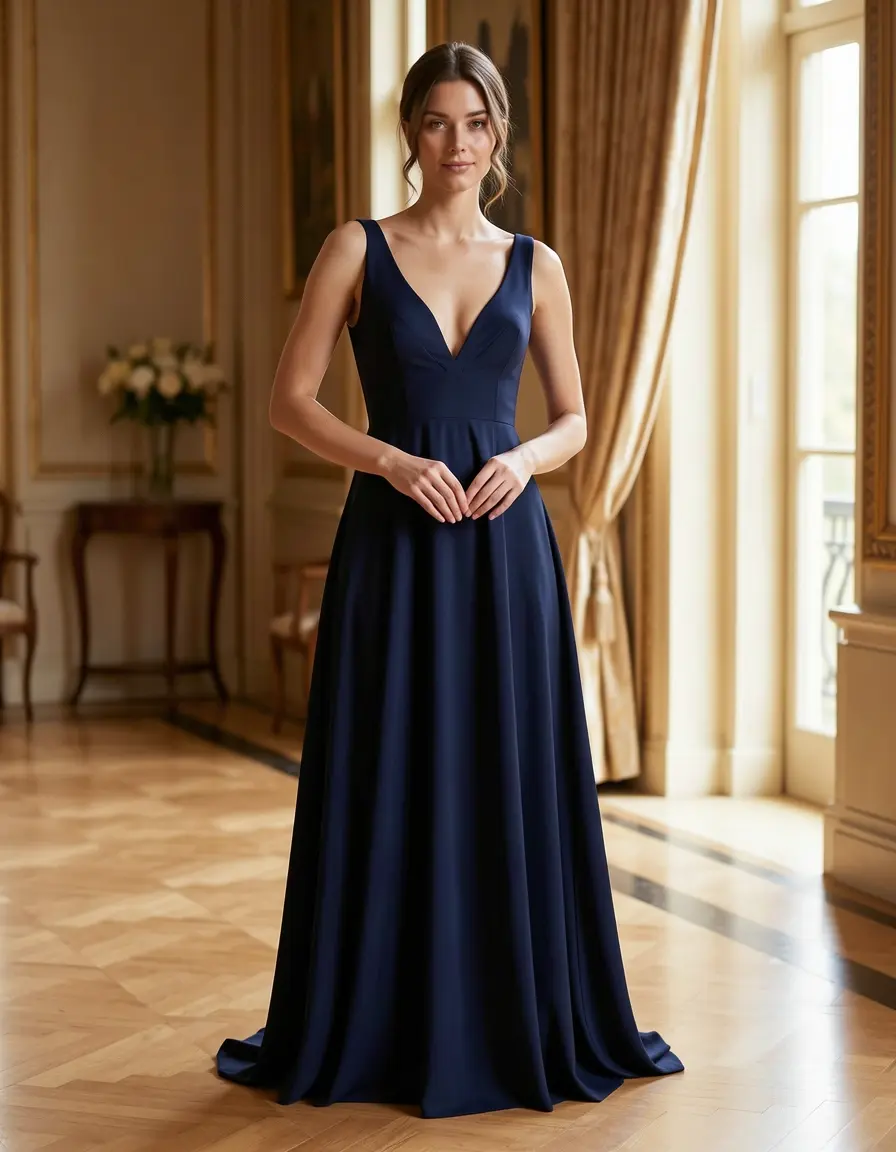 Navy Blue Cocktail Dress - Vestido azul marino elegante