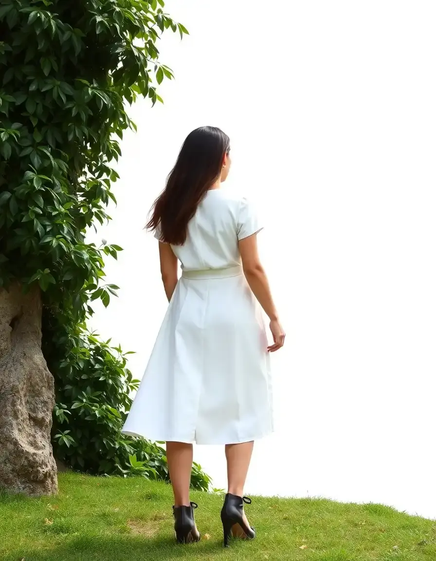 Vestido blanco recto minimalista