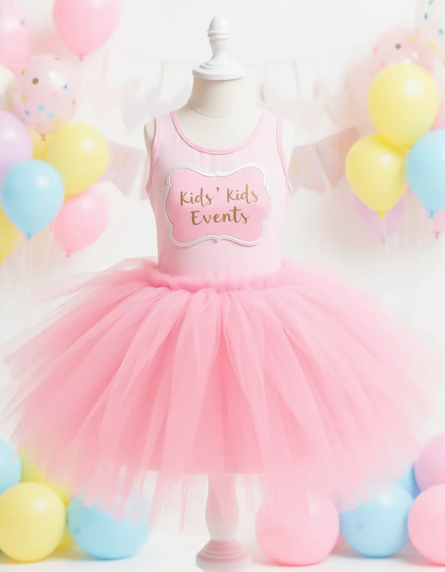 Vestido rosa con tutú para eventos infantiles