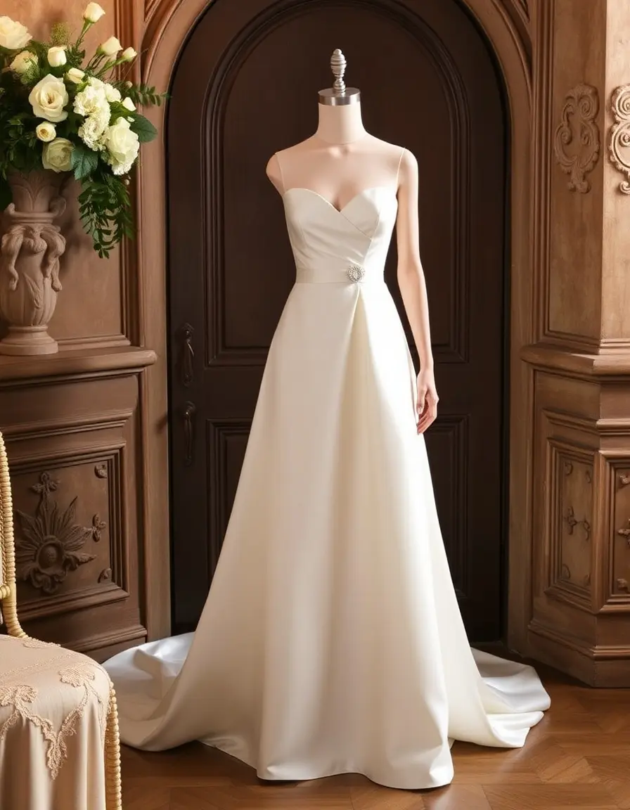 Vestido de satén color marfil elegante para niñas