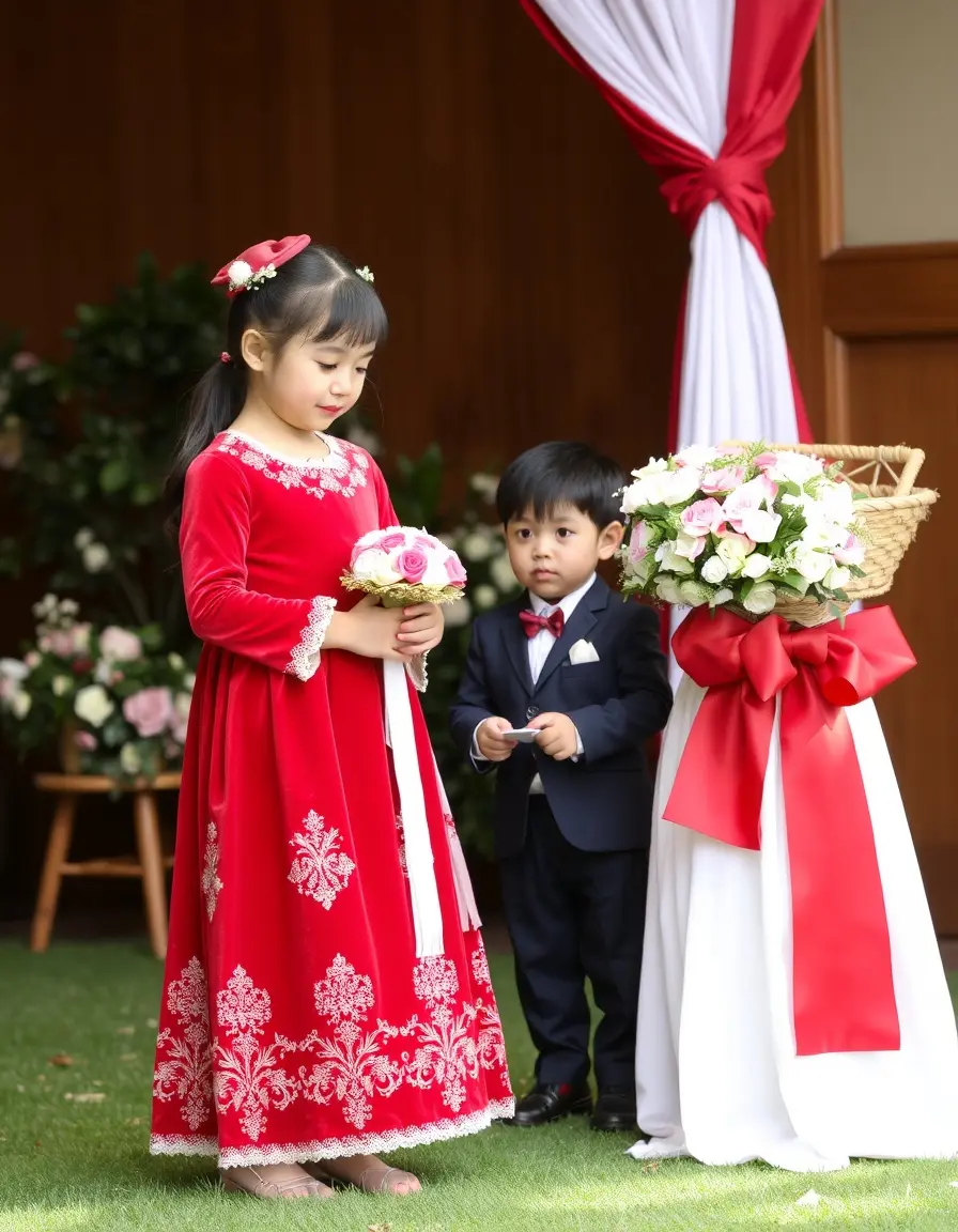 Vestido de terciopelo rojo para celebraciones invernales