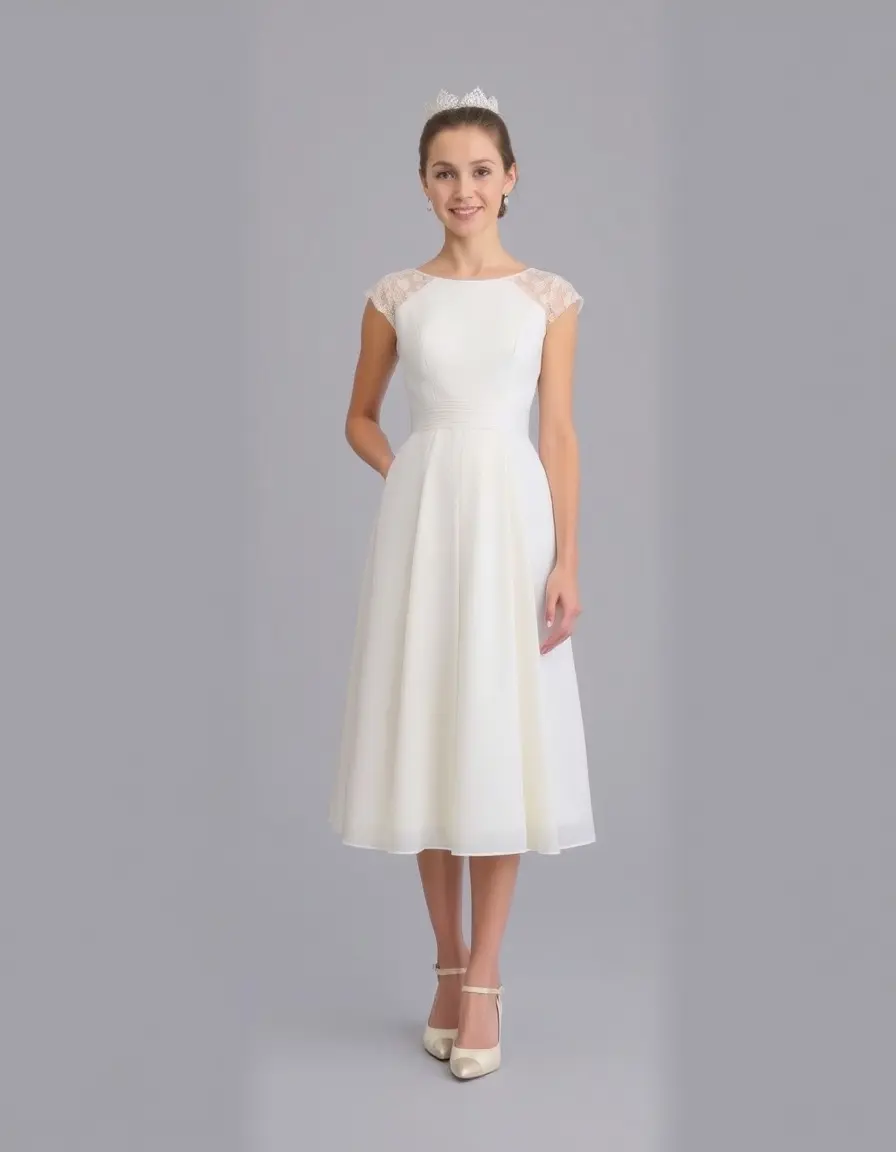 Elegant ivory midi communion dress para niñas