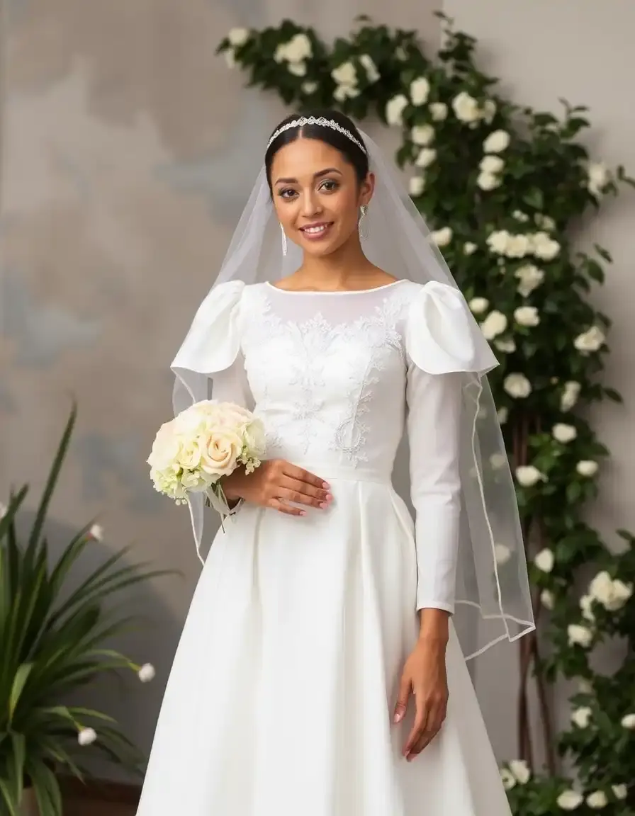 Classic A-line communion dress favorecedor