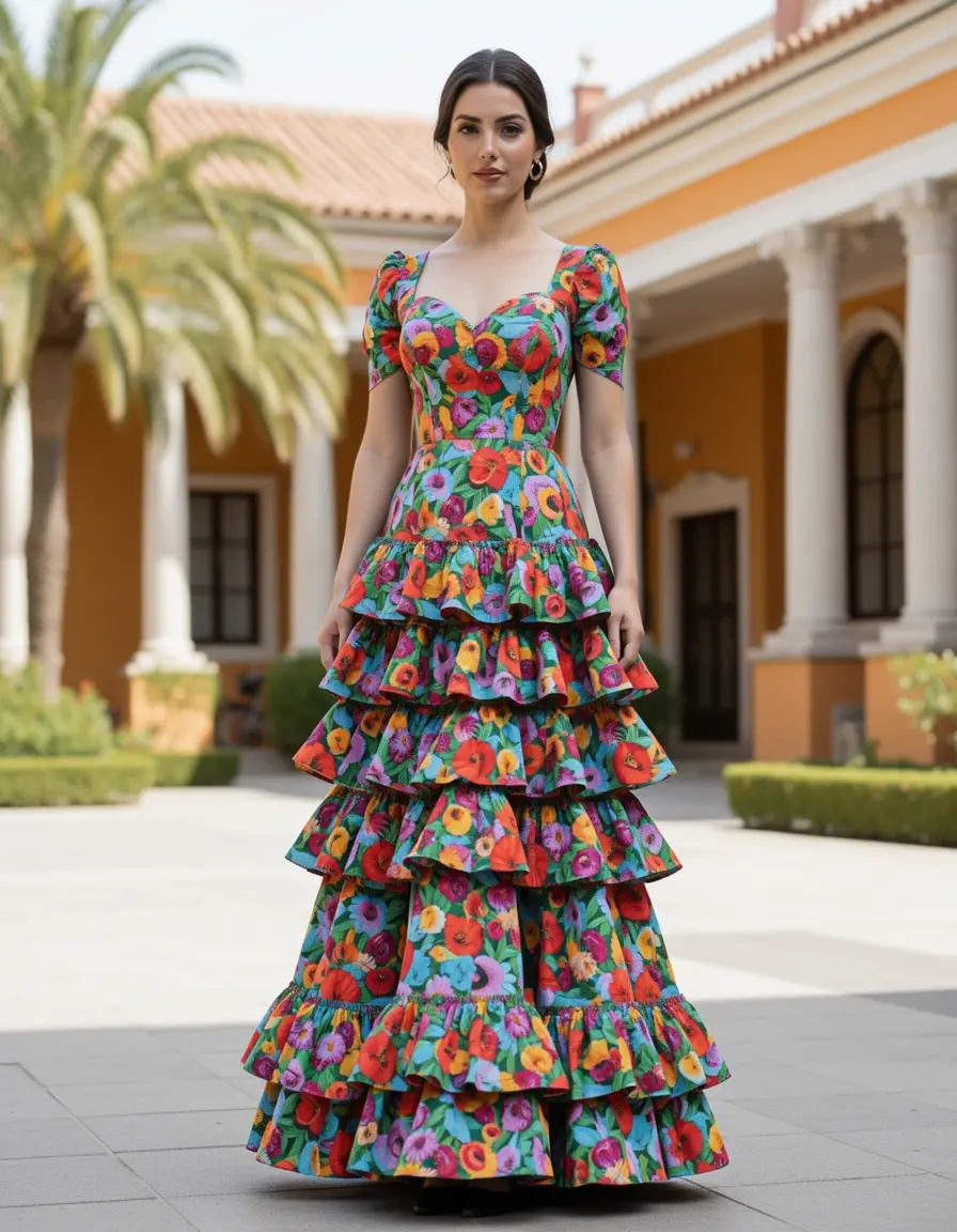 Floral Flamenca Gown