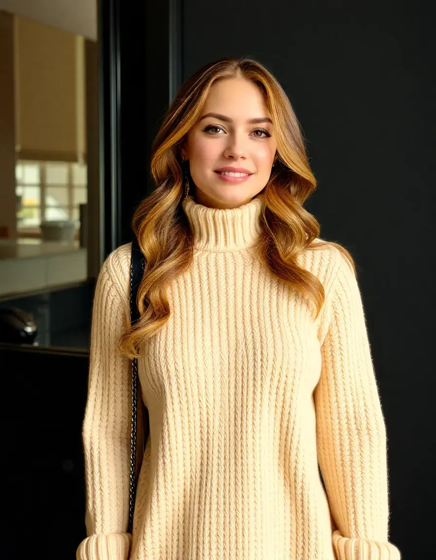 Vestido de punto elegante para invitada de invierno