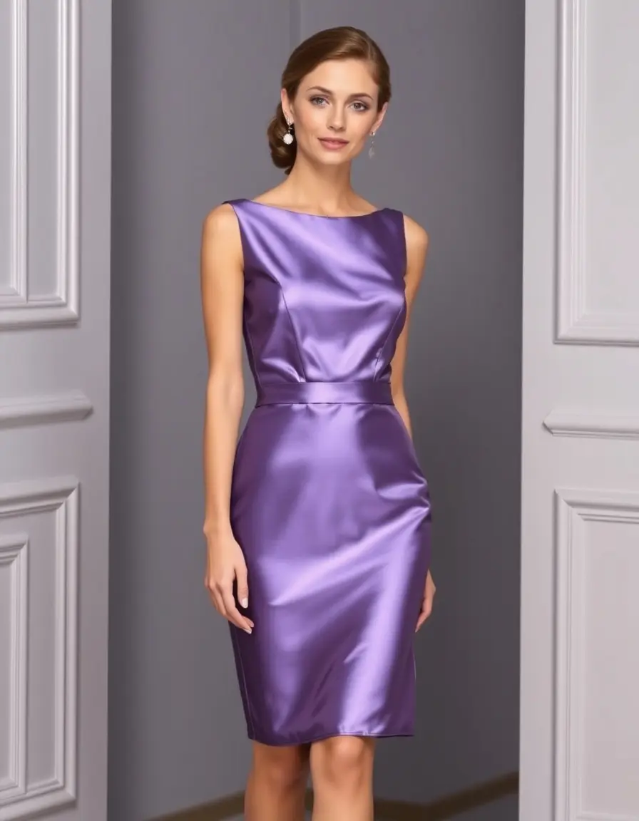 Vestido de satén elegante color joya para invierno