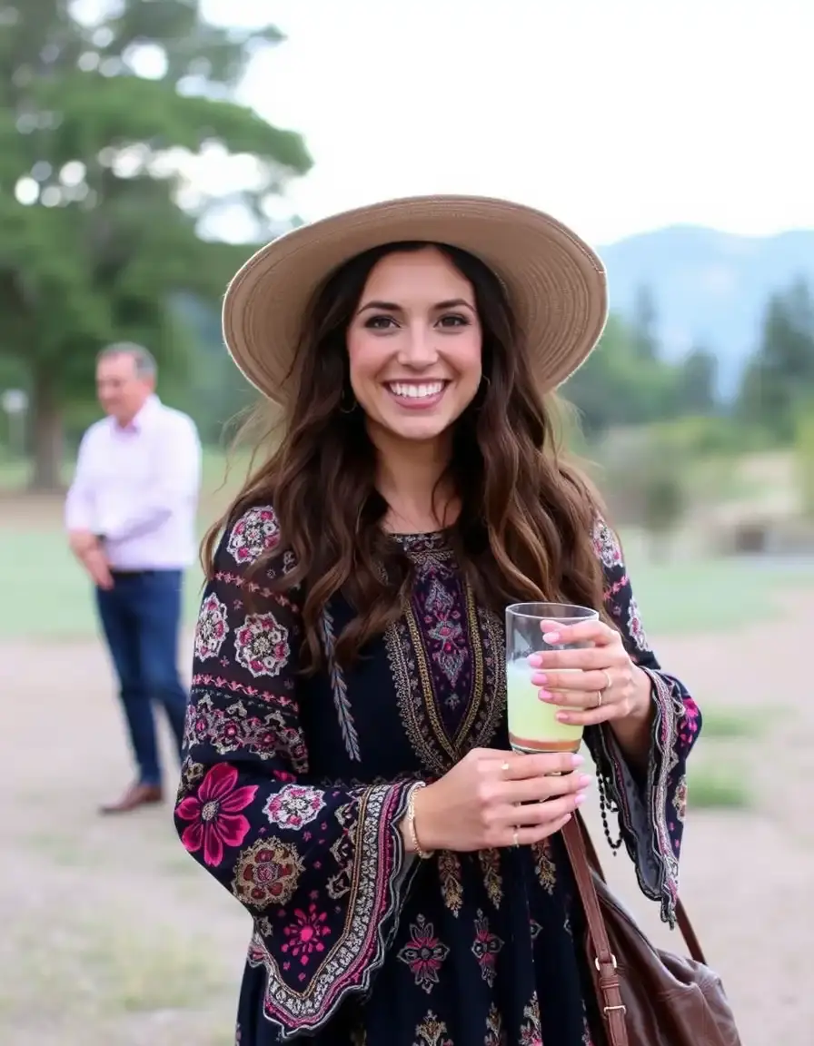 Vestido boho chic manga larga boda