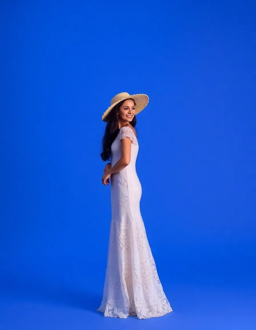 Vestido largo fiesta encaje elegante