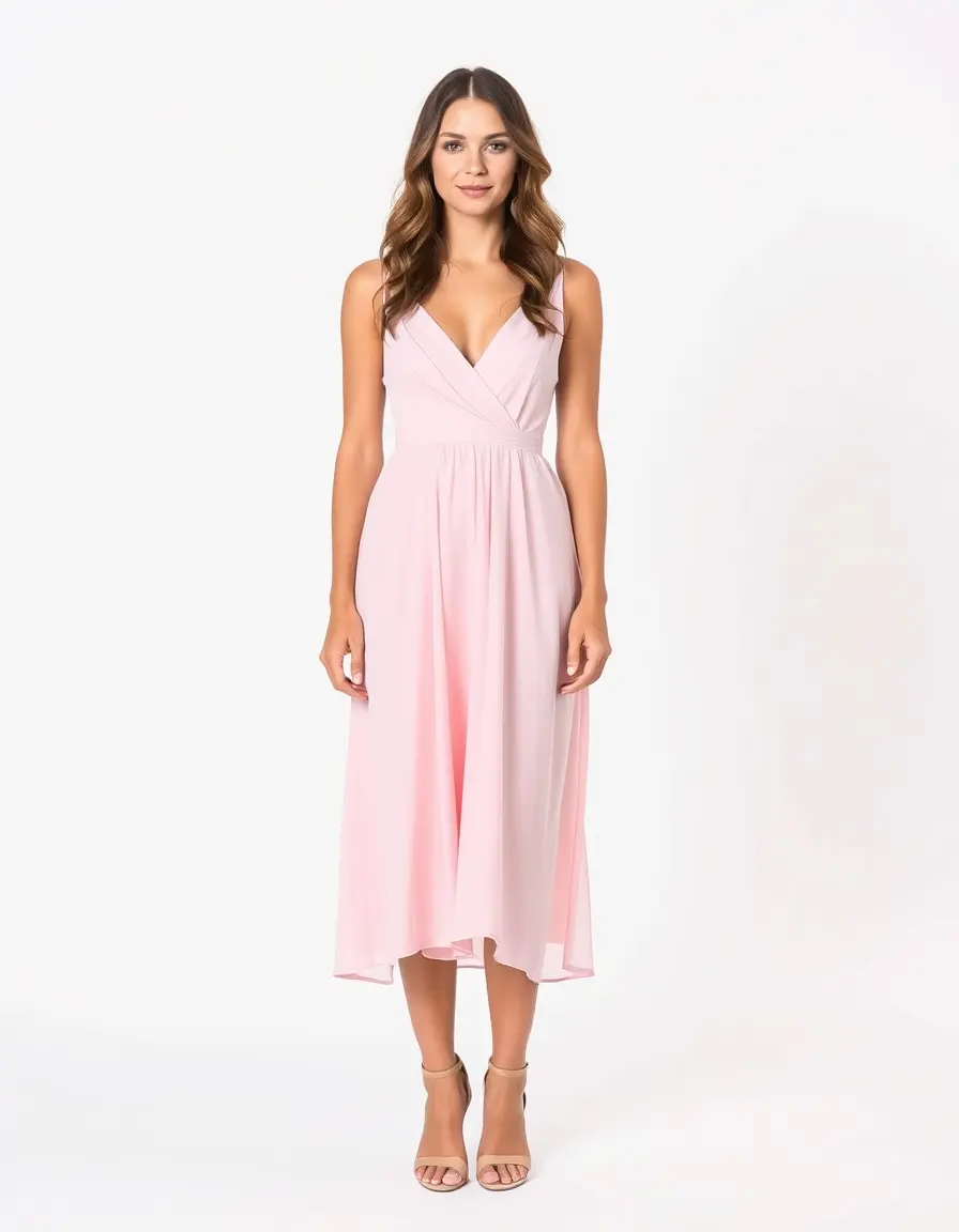 Vestido Invitada Midi Pastel