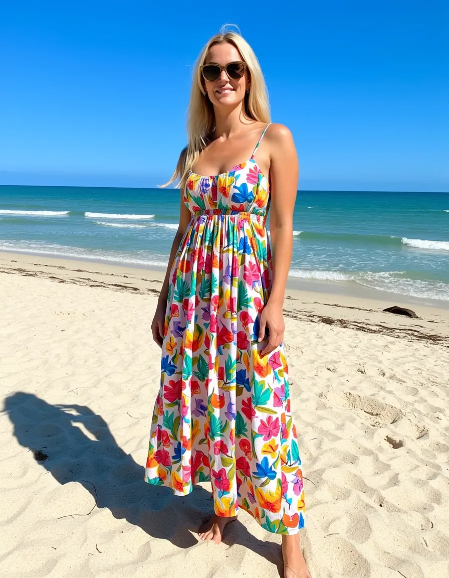 Floral Beach Sundress colorido y alegre