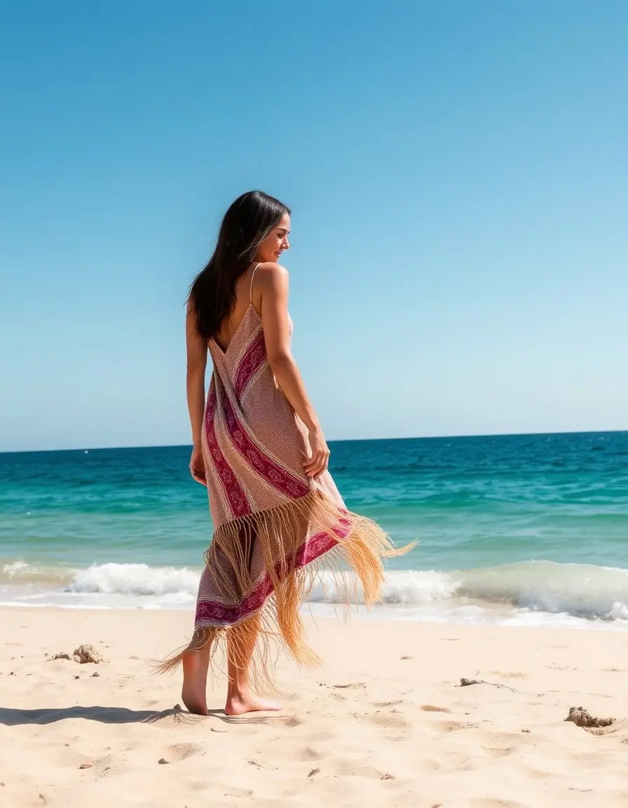 Boho Beach Dress con flecos estilo bohemio