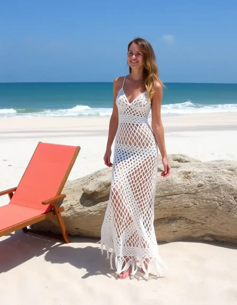 Crochet Beach Dress tejido artesanal