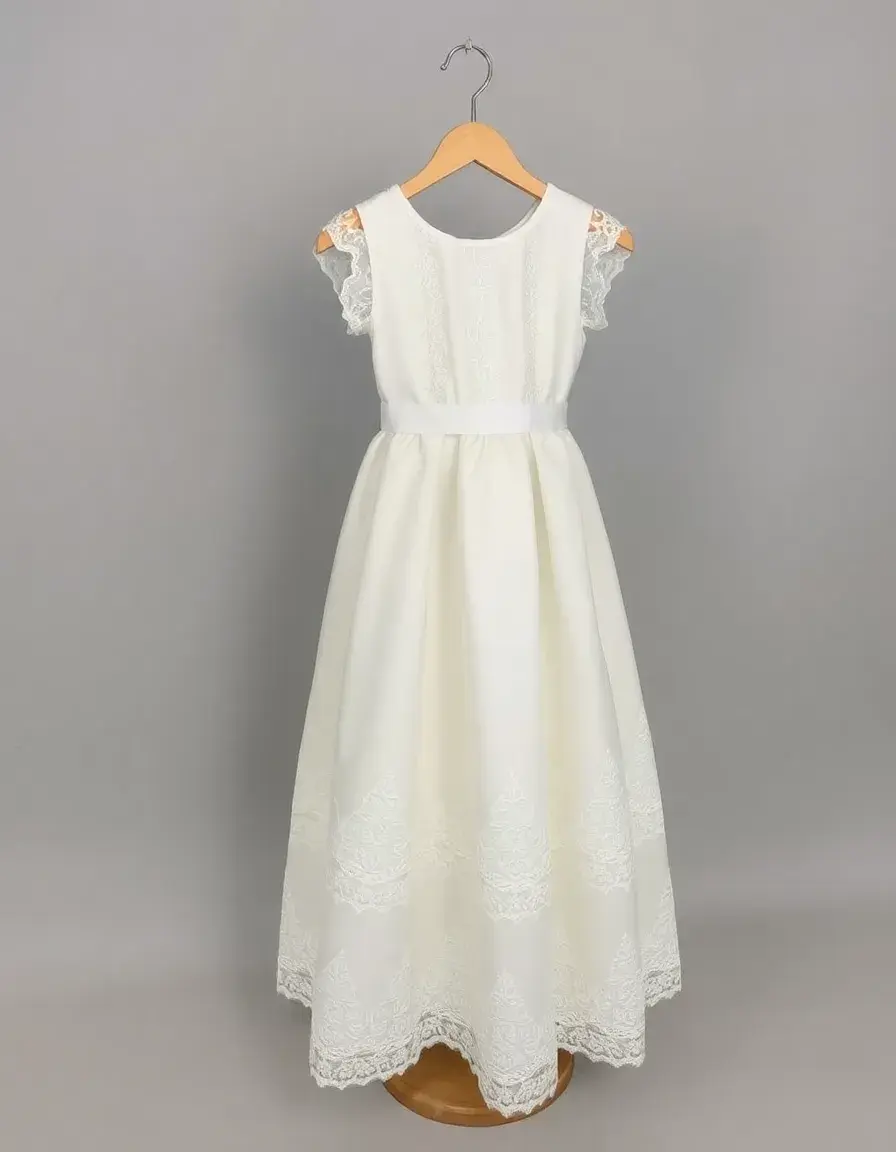 Vestido comunión con detalles de encaje