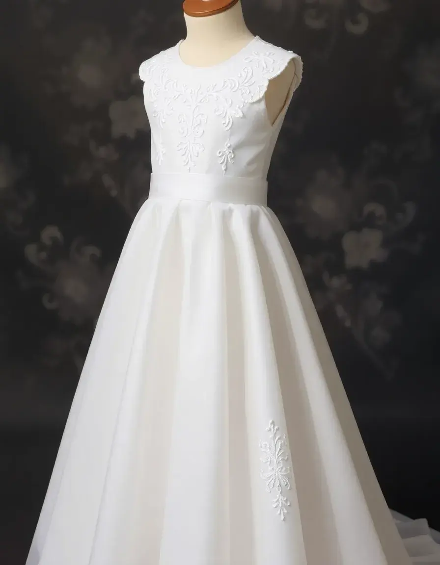 Vestido de comunión bordado detallado