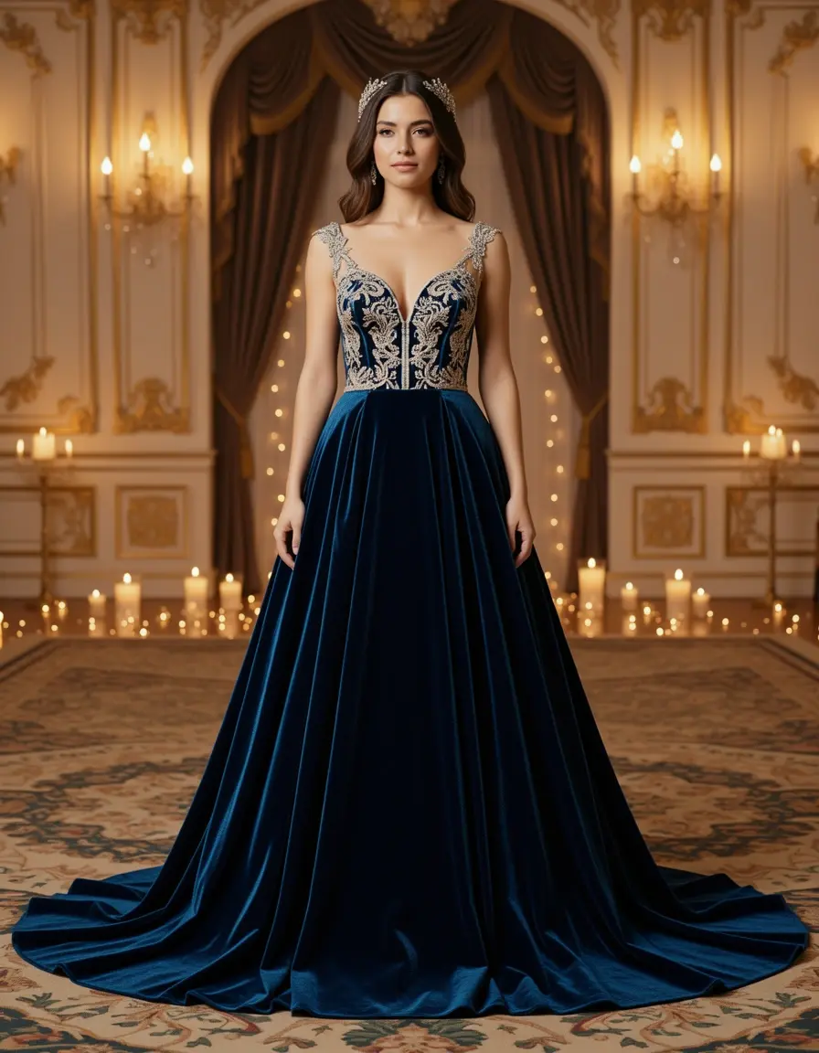 Vestido de fiesta de terciopelo elegante