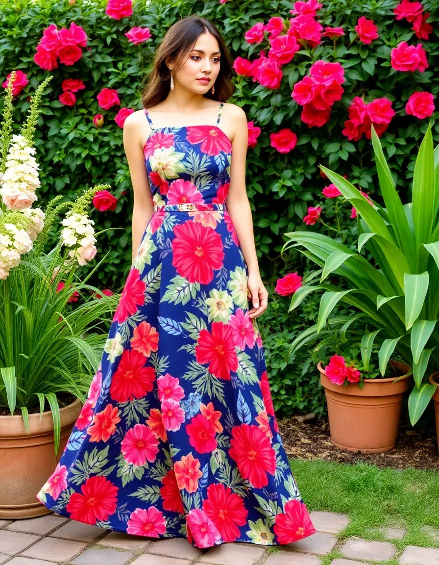 Vestido maxi floral para eventos