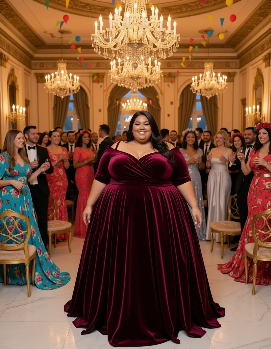 Plus Size Velvet Gown