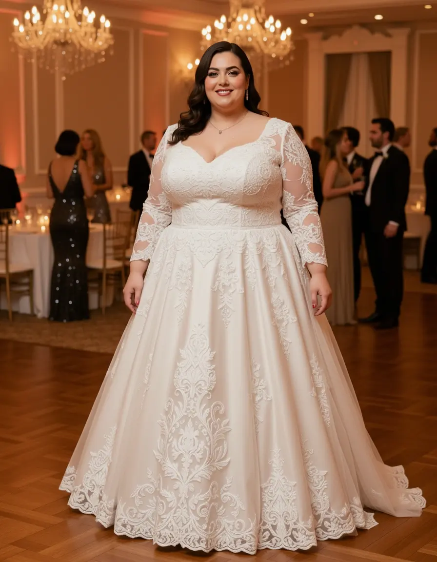 Plus Size Lace Cocktail