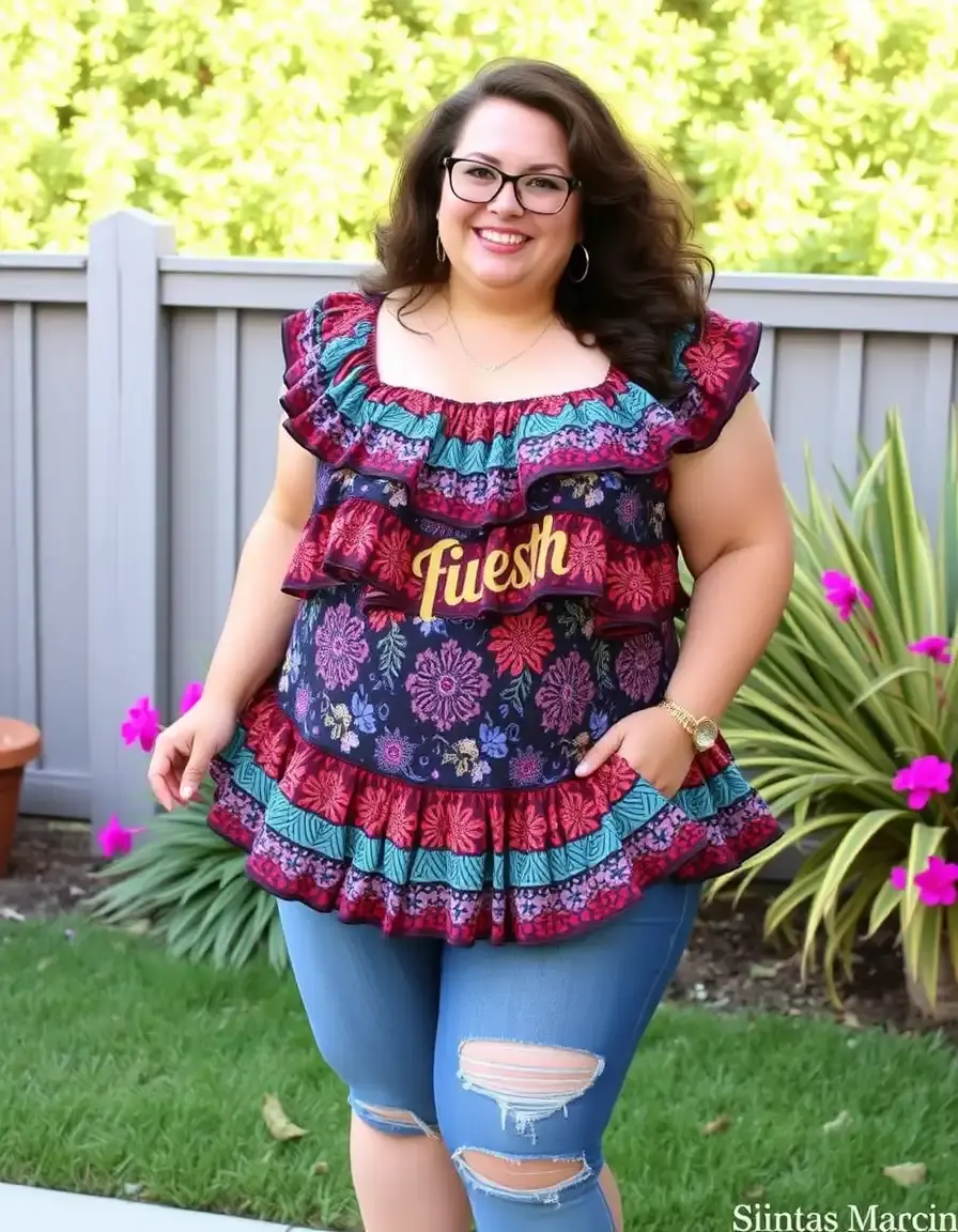 Plus Size Ruffle Dress