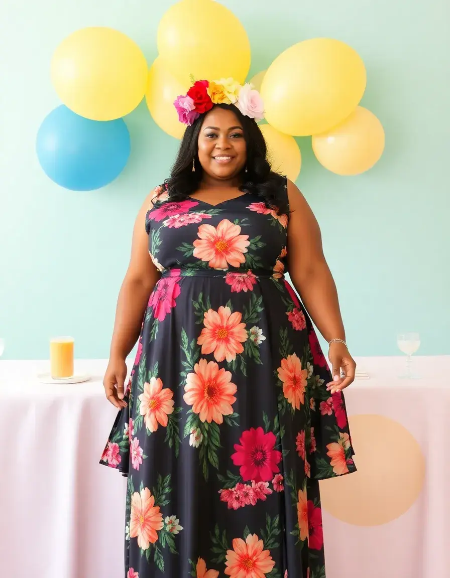 Plus Size Floral Party