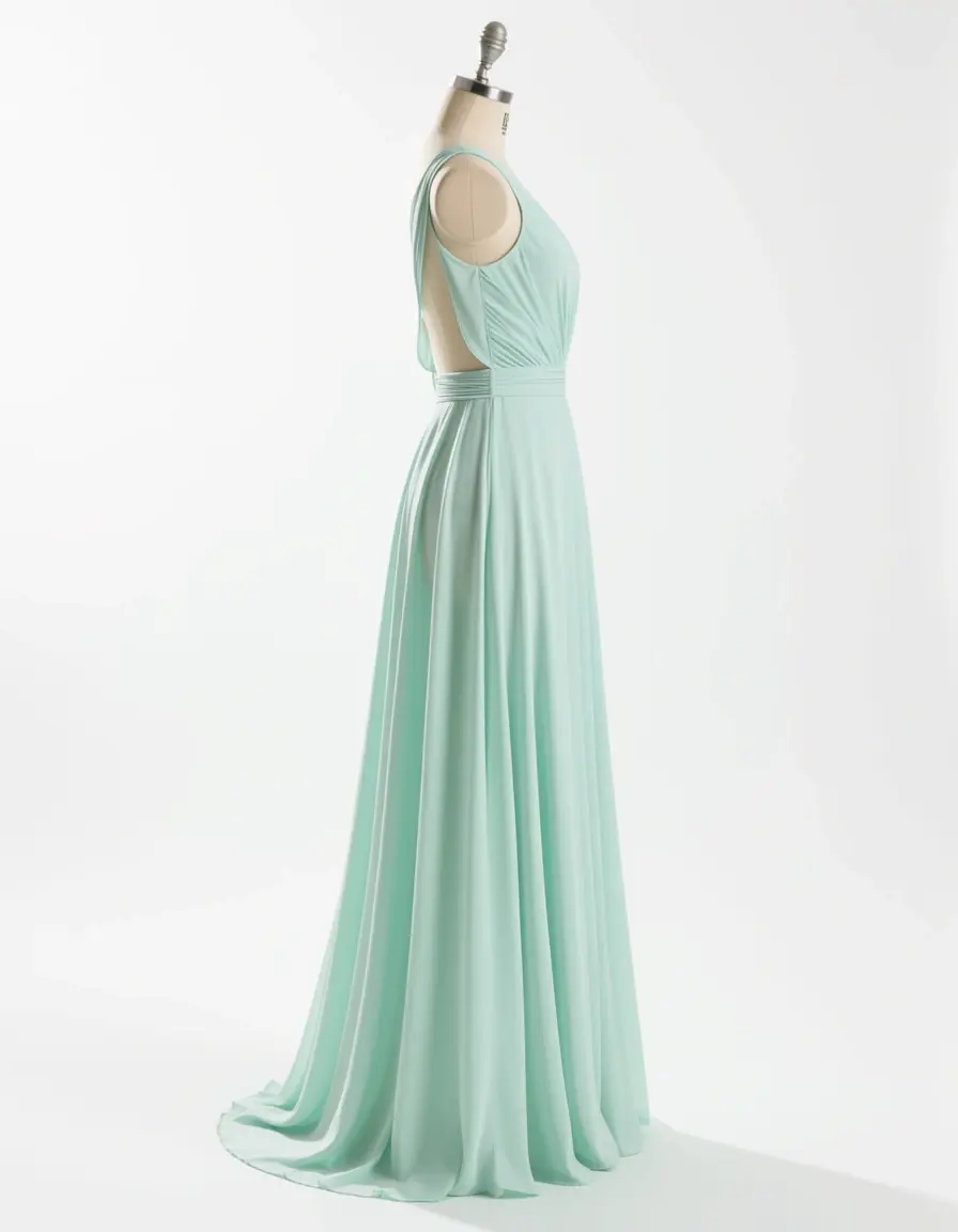 Wedding guest chiffon in mint