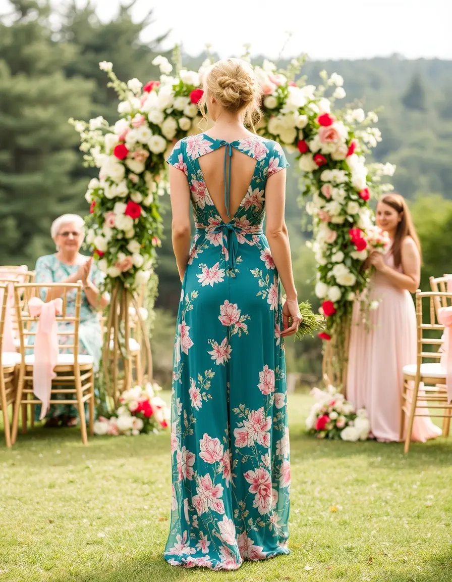 Wedding guest maxi in floral