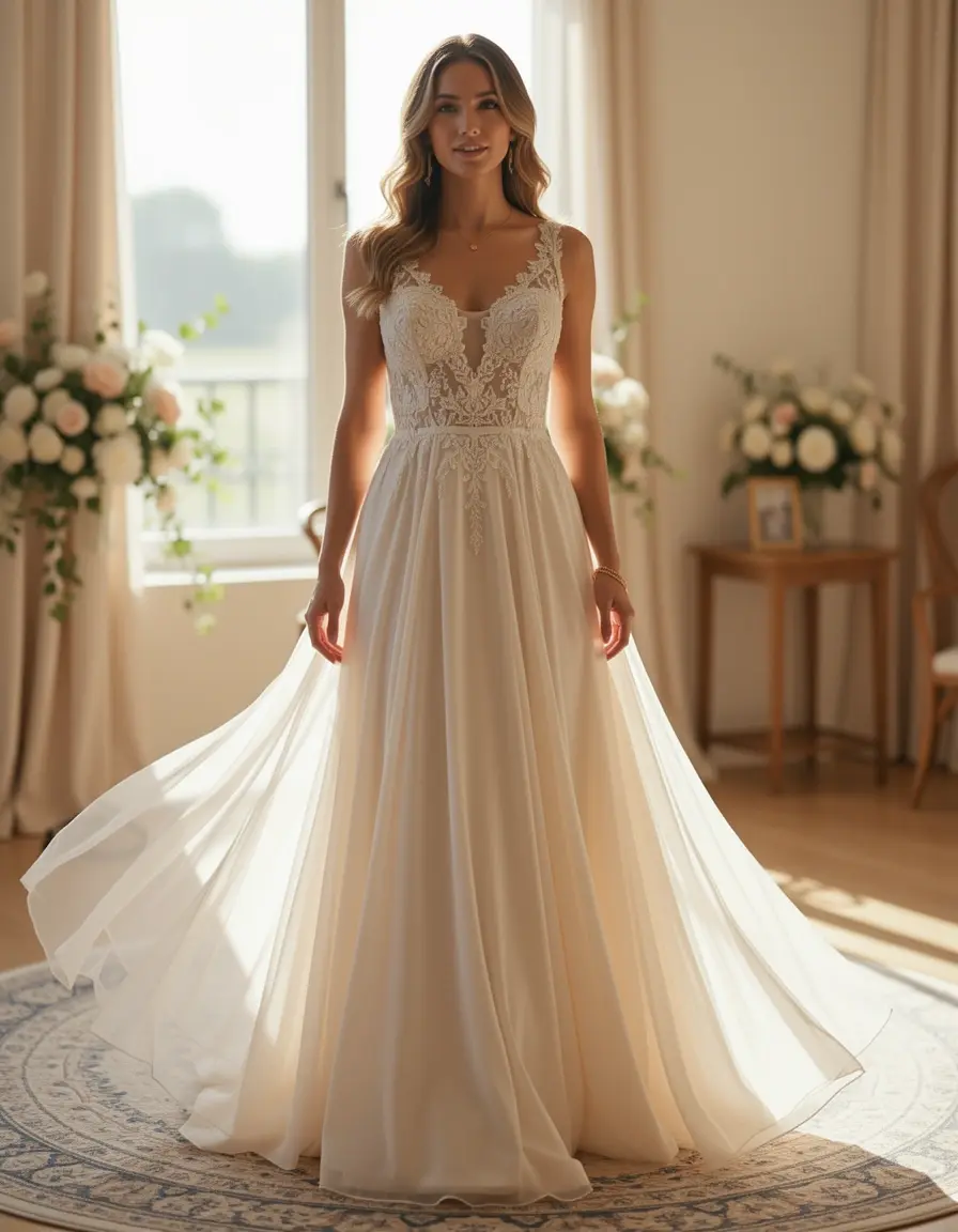 Flowing maxi invitada gown