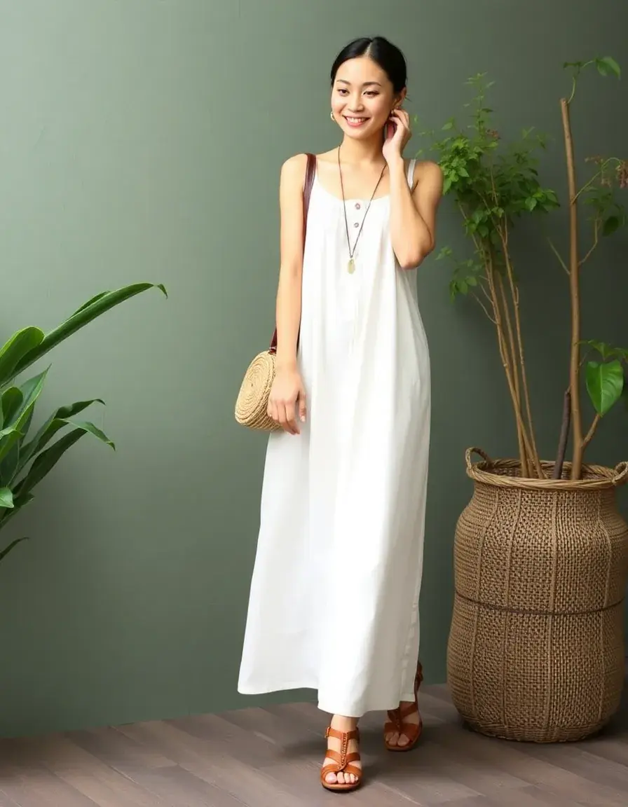 Vestido largo verano casual de algodón