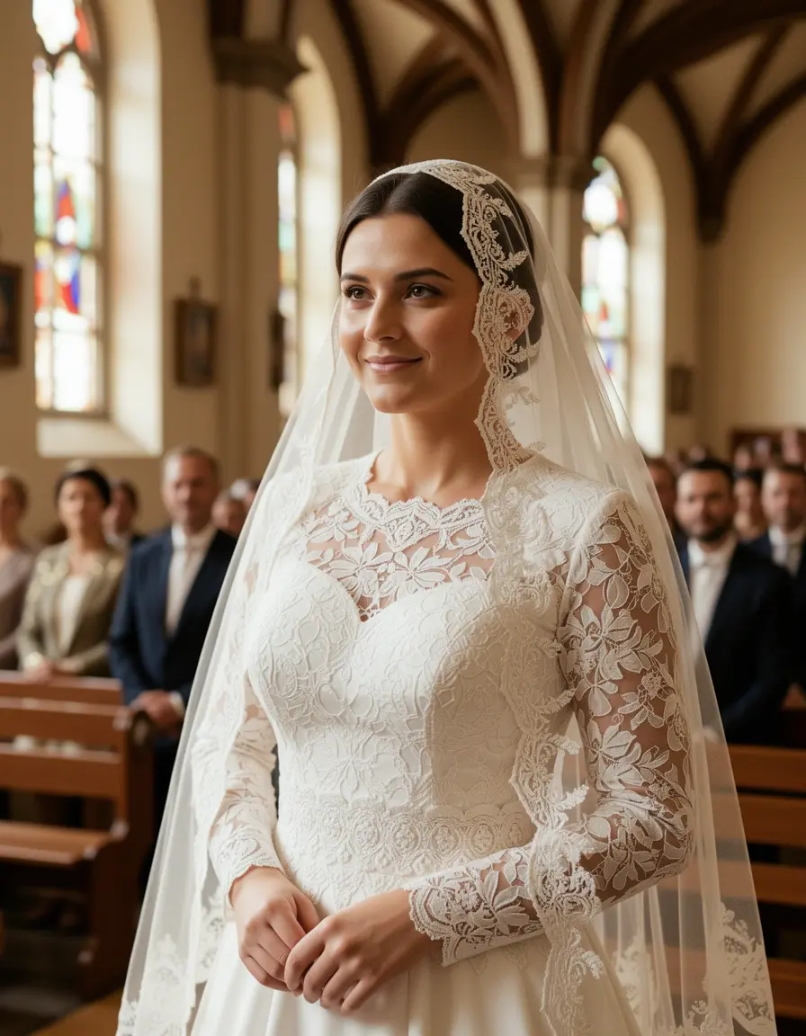 Vestido de encaje elegante para madre de comunión