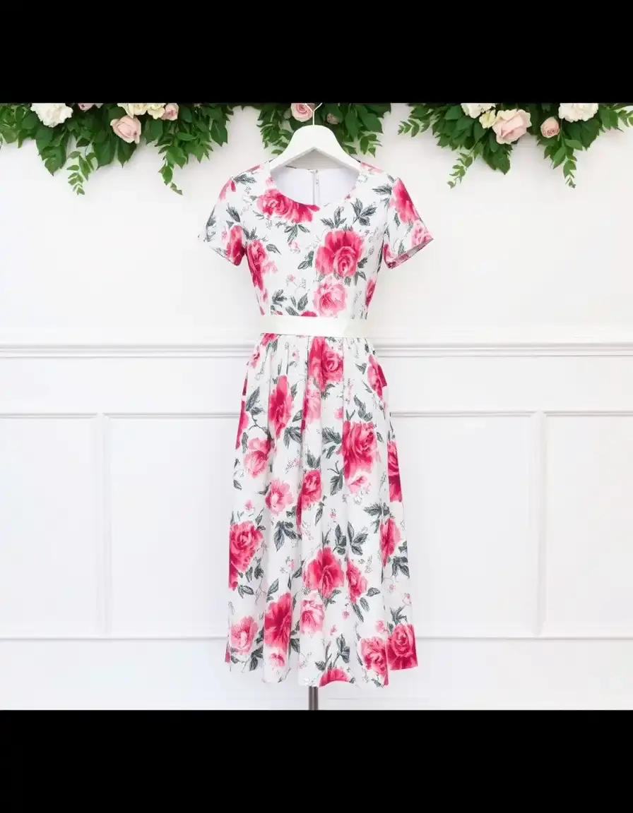 Vestido floral para madre de comunión