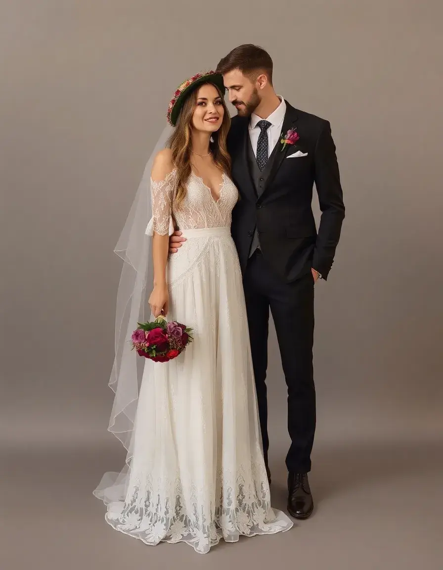 Vestido original invitada boda estilo boho midi