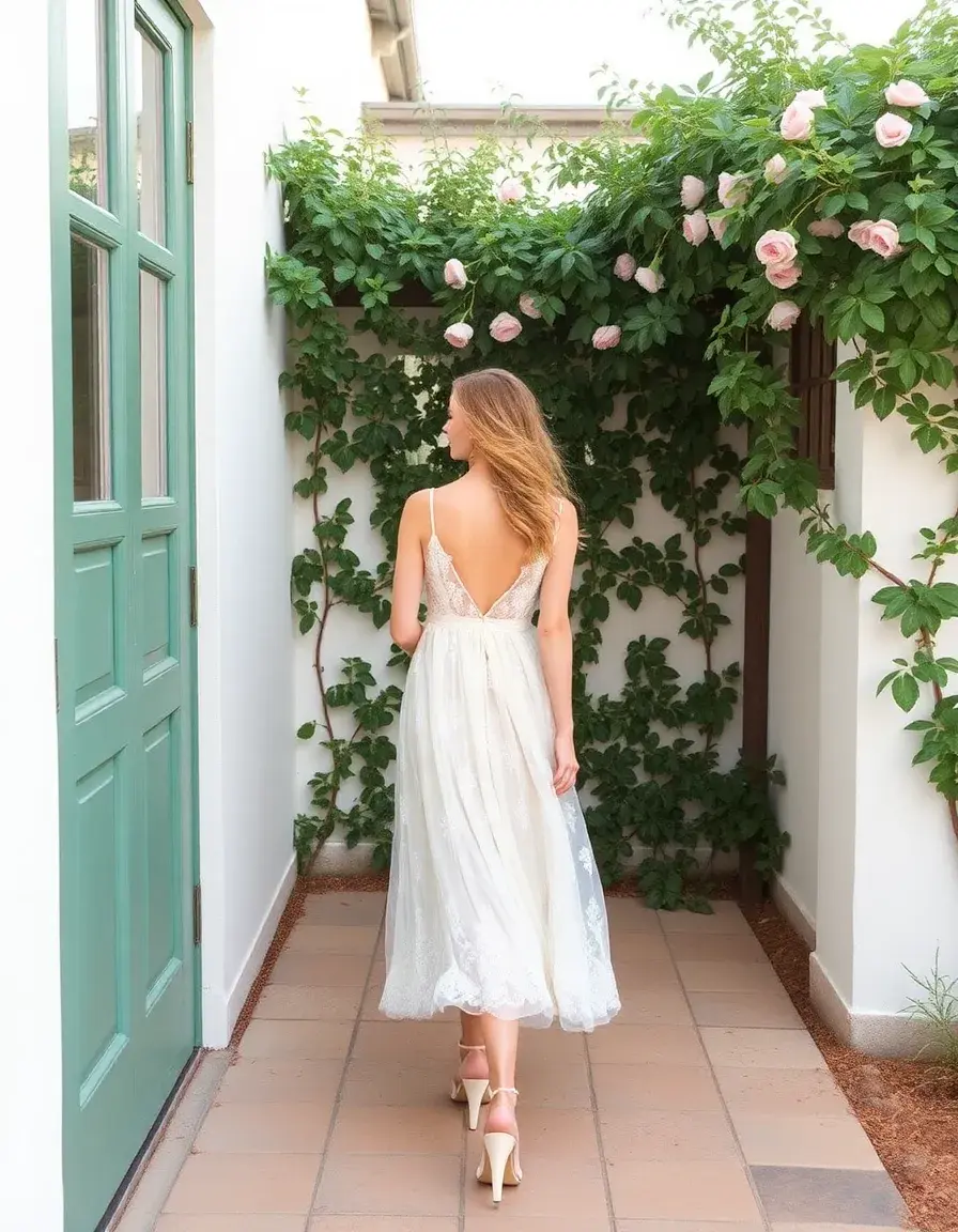 Vestido midi en tono pastel
