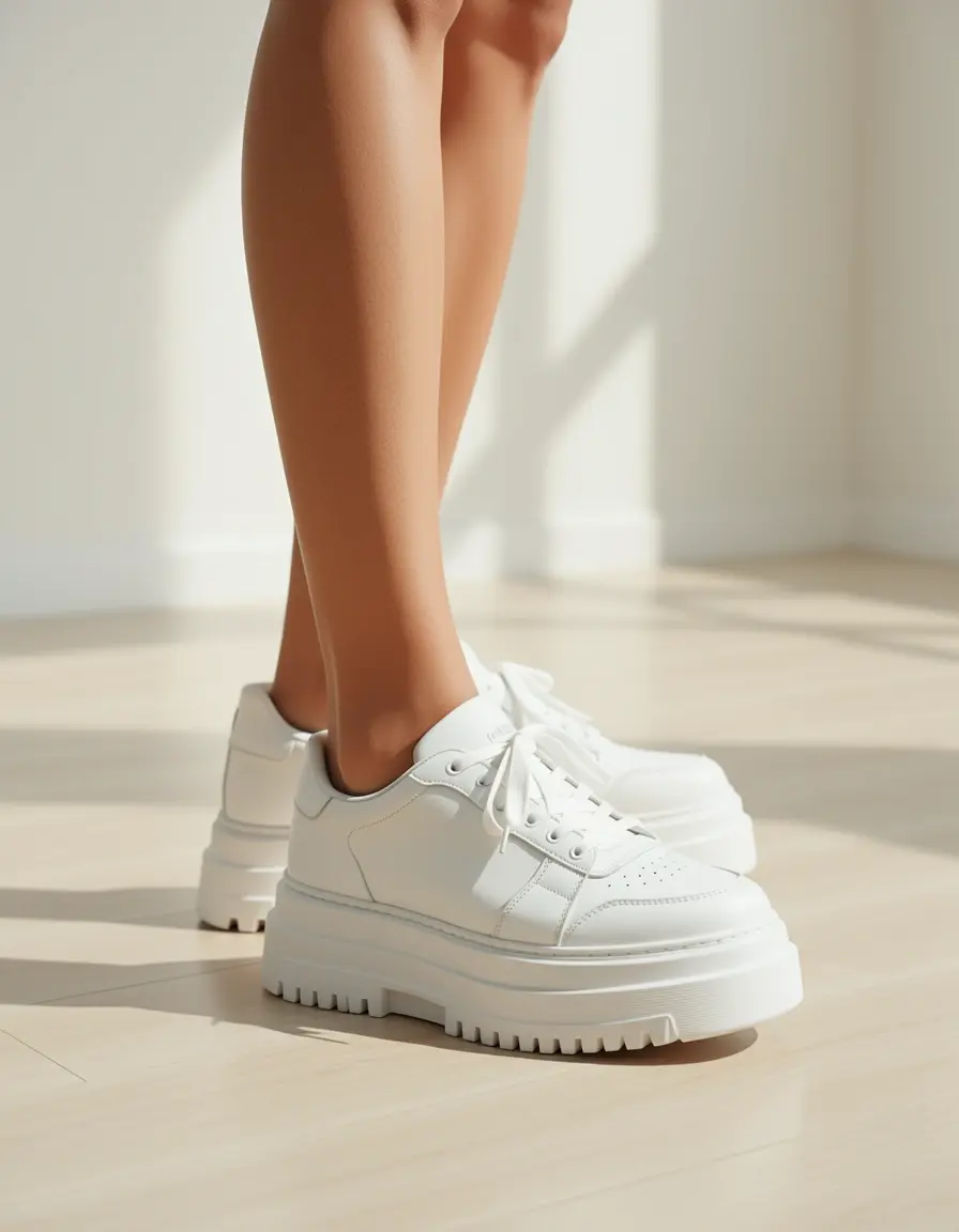 Zapatillas blancas con plataforma mujer vestir