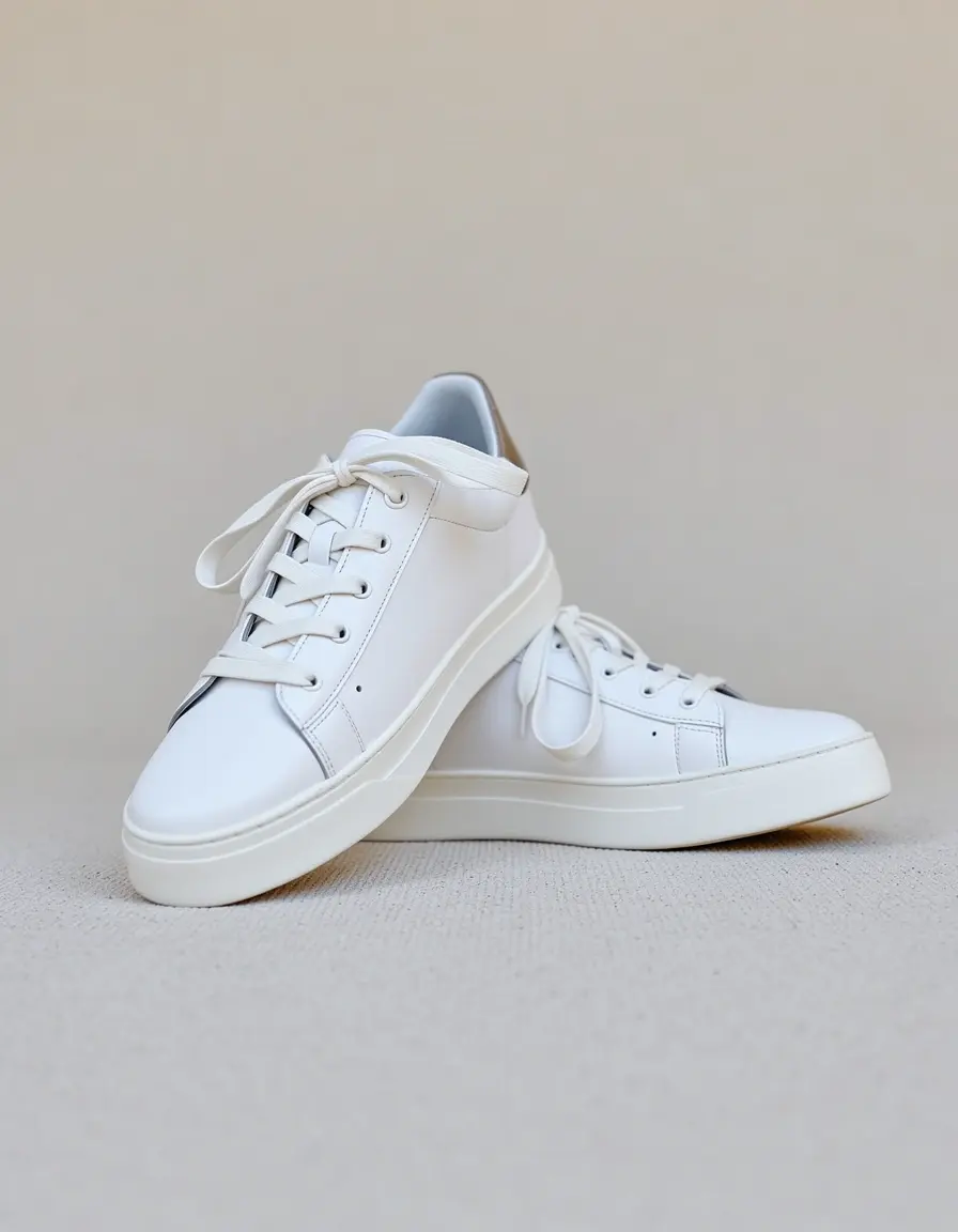 Zapatillas blancas cordones estilo vestir