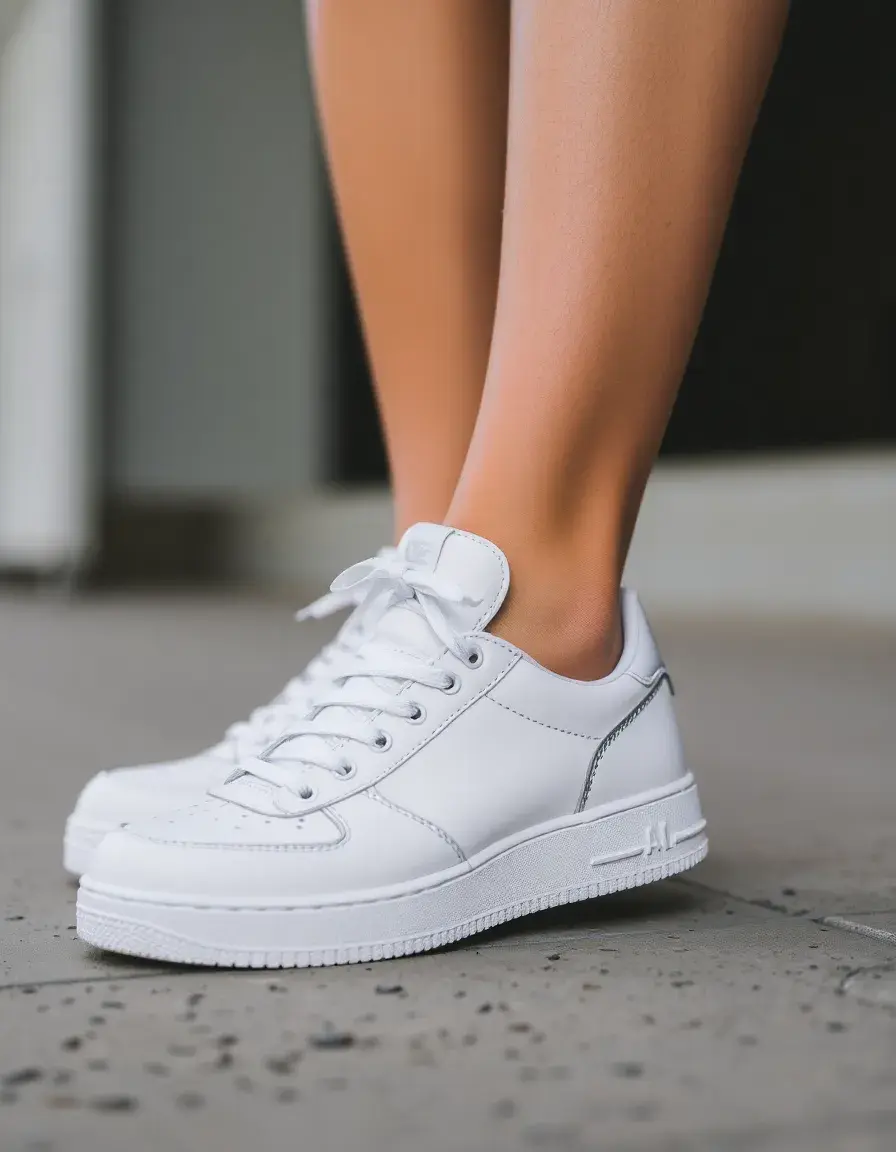 Zapatillas blancas con detalles plateados