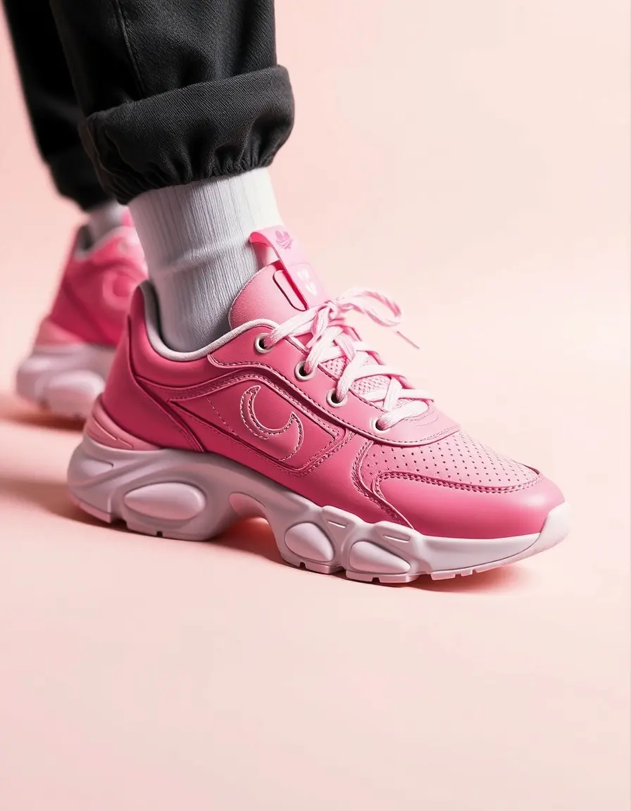 Fashion-forward sport sneakers in pink