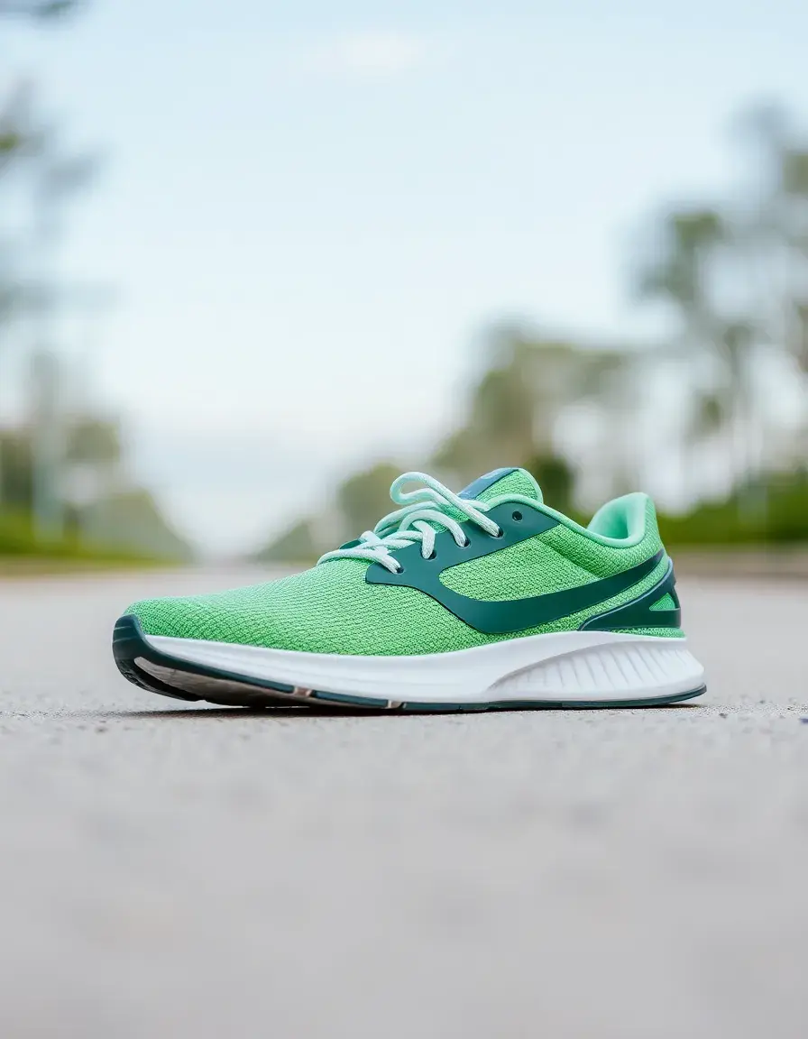 Lightweight jogging sneakers in green