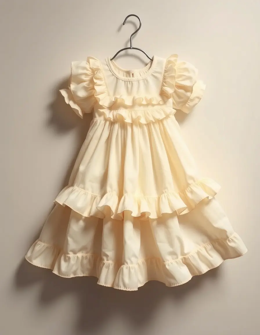 Vintage Style Christening Dress con volantes