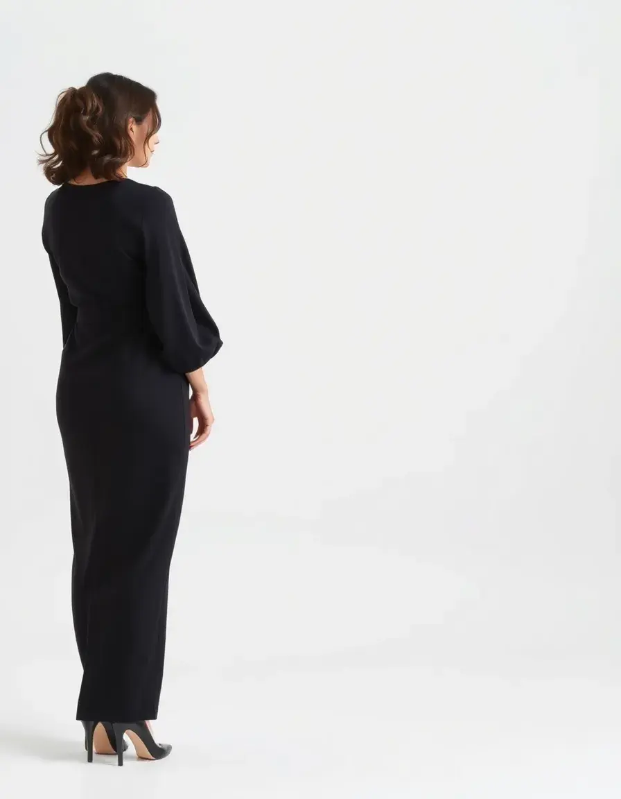 Elegant shift dress in black para boda