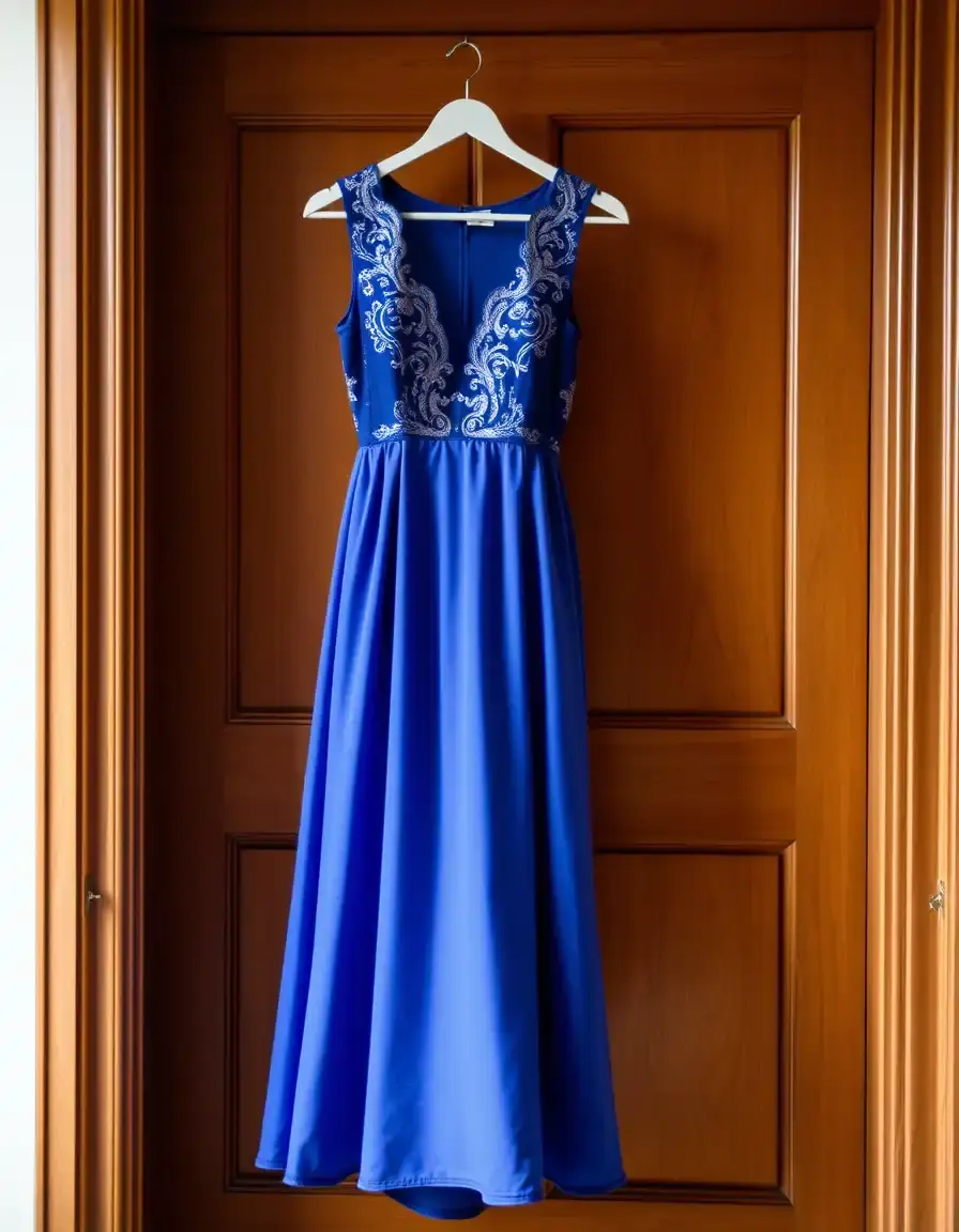 Elegant maxi dress in blue para eventos