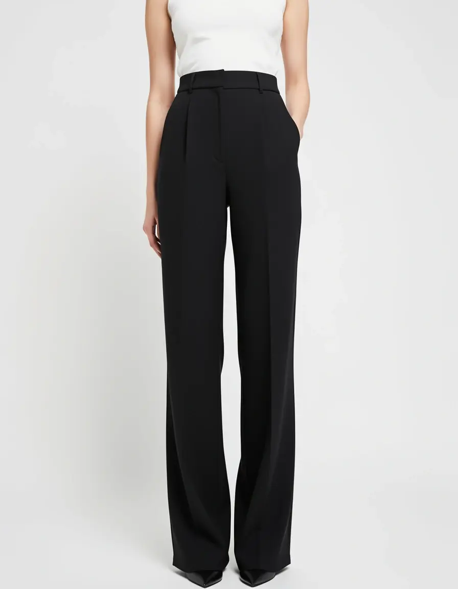 High-Waist Dress Pants negro